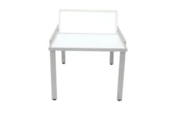 VILLANA Ausziehtisch, Silber/weiß, Alu/Sicherheitsglas, 160/220x90 Cm, Flügelmechanismus -MBM Verkäufe 7 13395 2.jpg
