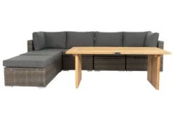 OUTFLEXX Loungegarnitur, Polyrattan/Teakholz, Tisch 160x90cm, Für 6 Personen, Wasserfeste Kissenbox -MBM Verkäufe 7 19394.jpg