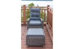 OUTFLEXX Dining Sessel, Grau, Polyrattan, 74 X 83 X 110 Cm, Stufenlos Verstellbar, Inkl. Hocker -MBM Verkäufe 7 20898.jpg