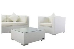 OUTFLEXX Loungemöbel-Set, Weiß, Polyrattan, Für 5 Personen, Inkl. Kaffeetisch, Wasserfeste Kissenbox -MBM Verkäufe 7 2523 BOX B.jpg