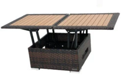 OUTFLEXX Loungetisch Höhenverstellbar, Braun-marmoriert, Polyrattan, 75/152x75x40/64,5cm -MBM Verkäufe 7 8887.jpg