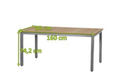 SIENA GARDEN Geneva Dining Tisch, Alu / FSC Teak, 160 X 90 Cm, 6 Personen -MBM Verkäufe 8138 4 5.jpg