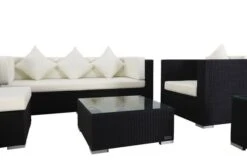 OUTFLEXX Loungemöbel-Set, Schwarz, Polyrattan, Für 6 Personen, Inkl. Kaffeetisch, Wasserfeste Kissenbox -MBM Verkäufe 8 1302 BOX B.jpg
