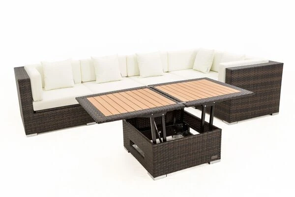 OUTFLEXX Loungemöbel-Set, 5 Pers, Braun Marmoriert, Polyrattan, Wasserfeste Kissenbox, Inkl. Loungetisch 8 OUTFLEXX Loungemöbel-Set, 5 Pers, Braun Marmoriert, Polyrattan, Wasserfeste Kissenbox, Inkl. Loungetisch – Bild 8