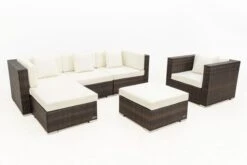 OUTFLEXX Loungemöbel-Set, Braun Marmoriert, Polyrattan, 5 Pers, Wasserfeste Kissenbox, Inkl. Beistelltisch -MBM Verkäufe 8 16065 BOX B.jpg