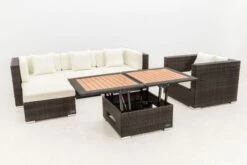 OUTFLEXX Loungemöbel-Set, Braun Marmoriert, Polyrattan, 5 Pers, Wasserfeste Kissenbox, Inkl. Loungetisch 17 OUTFLEXX Loungemöbel-Set, Braun Marmoriert, Polyrattan, 5 Pers, Wasserfeste Kissenbox, Inkl. Loungetisch -MBM Verkäufe 8 16065 BOX D.jpg