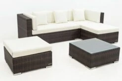 OUTFLEXX Loungemöbel-Set, Braun Marmoriert, 5 Pers, Polyrattan, Wasserfeste Kissenbox, Inkl. Beistelltisch -MBM Verkäufe 8 16068 BOX B.jpg