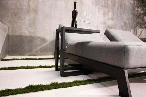 OUTFLEXX Bite Loungeliege, Flanelle, Alu/Sunbrella, 203 X 90 X 38 Cm, 4-fach Verstellbar 7 OUTFLEXX Bite Loungeliege, Flanelle, Alu/Sunbrella, 203 X 90 X 38 Cm, 4-fach Verstellbar – Bild 7