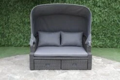 OUTFLEXX Fontana Loungebett, Grau, Polyrattan, Doppel-halbrund, Mit Unterschiebbaren Hockern, Dach Klappbar -MBM Verkäufe 8 18545.jpg