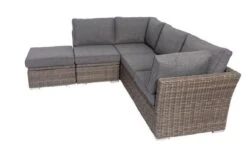 OUTFLEXX Loungegarnitur, Polyrattan/Teakholz, Tisch 160x90cm, Für 5 Personen, Wasserfeste Kissenbox -MBM Verkäufe 8 19390.jpg