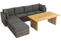 OUTFLEXX Loungegarnitur, Polyrattan/Teakholz, Tisch 160x90cm, Für 6 Personen, Wasserfeste Kissenbox -MBM Verkäufe 8 19394.jpg