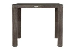 Ploß Rocking Dining Tisch, Grau/braun-meliert, Polyrattan, 90 X 90 Cm, Glasplatte In Steinoptik -MBM Verkäufe 8 20156.jpg