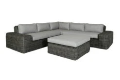 OUTFLEXX Ecklounge, Two Tone Grey, Polyrattan, 6 Personen, Inkl. Tisch/Hocker 90 X 90 Cm Und Polster In Grau -MBM Verkäufe 8 20907.jpg