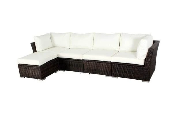 OUTFLEXX Loungemöbel, Polyrattan, Braun Marmoriert, Inkl. Abdeckhaube, Ersatzbezug, Wasserfeste Kissenbox 8 OUTFLEXX Loungemöbel, Polyrattan, Braun Marmoriert, Inkl. Abdeckhaube, Ersatzbezug, Wasserfeste Kissenbox – Bild 8
