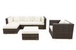 OUTFLEXX Loungemöbel-Set, Braun Marmoriert, Polyrattan, 5 Pers, Wasserfeste Kissenbox, Inkl. Beistelltisch -MBM Verkäufe 9 16065 BOX B.jpg
