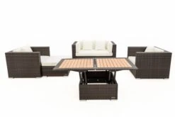 OUTFLEXX Loungemöbel-Set, Polyrattan, Braun Marmoriert, 5 Pers, Wasserfeste Kissenbox, Inkl. Loungetisch -MBM Verkäufe 9 16066 BOX D.jpg