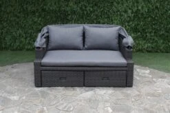 OUTFLEXX Fontana Loungebett, Grau, Polyrattan, Doppel-halbrund, Mit Unterschiebbaren Hockern, Dach Klappbar -MBM Verkäufe 9 18545.jpg