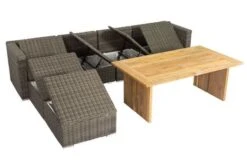 OUTFLEXX Loungegarnitur, Polyrattan/Teakholz, Tisch 160x90cm, Für 6 Personen, Wasserfeste Kissenbox -MBM Verkäufe 9 19394.jpg
