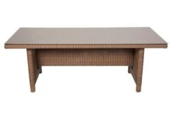 OUTFLEXX Dining Tisch, Hellbraun, Polyrattan, 220 X 100 Cm, Tischplatte Spraystone, 6mm -MBM Verkäufe 9 20677.jpg